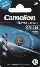 Изображение товара Батарейка CAMELION CR1216-BP1 литиевая 3 В Изображение товара Батарейка CAMELION CR1216-BP1 литиевая 3 В