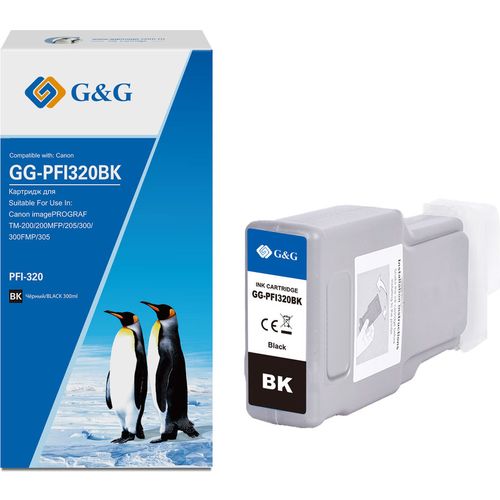Картридж G&G GG-PFI320BK, PFI-320BK, черный пигментный / GG-PFI320BK