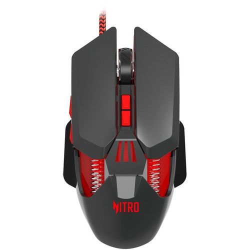 Мышь проводная Acer Nitro OMW302, игровая, оптическая, USB, 7200dpi, черный [zl.mcecc.025]