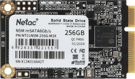 256ГБ SSD накопитель NETAC N5M mSATA, SATA III, mSATA [nt01n5m-256g-m3x]