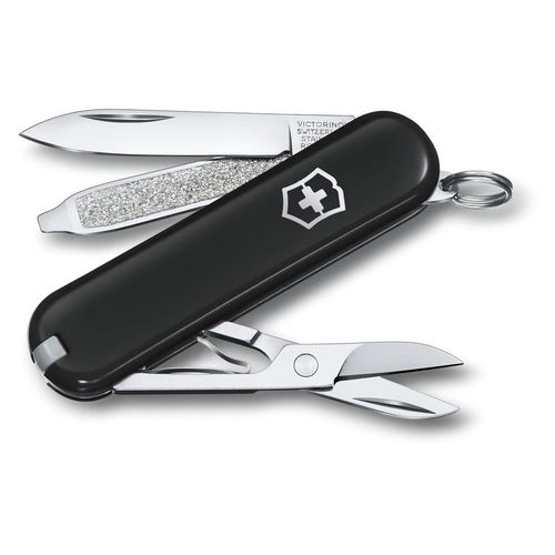 Складной нож Victorinox Classic SD Dark Illusion, функций: 7, 58мм, черный, коробка подарочная [0.6223.3g]
