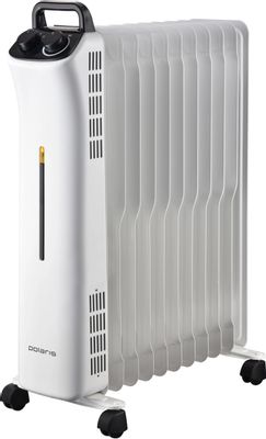 Масляный радиатор Polaris POR 0425, с терморегулятором, 2500Вт, 11 секций, 3 режима, белый