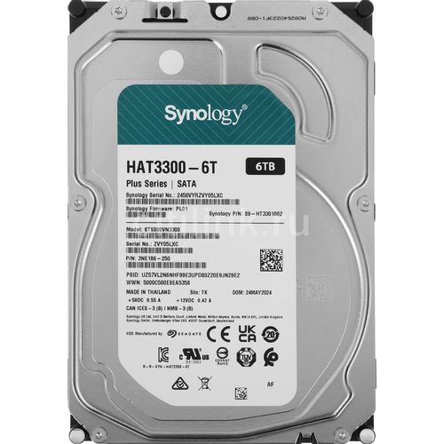Жесткий диск SYNOLOGY HAT3300-6T 6ТБ SATA, 5400об/мин, 3.5"