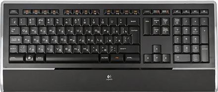 Клавиатура Logitech Illuminated,  USB, c подставкой для запястий, черный [920-001174]