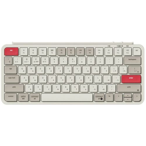 Клавиатура KEYCHRON B1 Pro, беспроводная, USB, Bluetooth/Радиоканал, ножничная, бежевый/красный [b1p-k13]