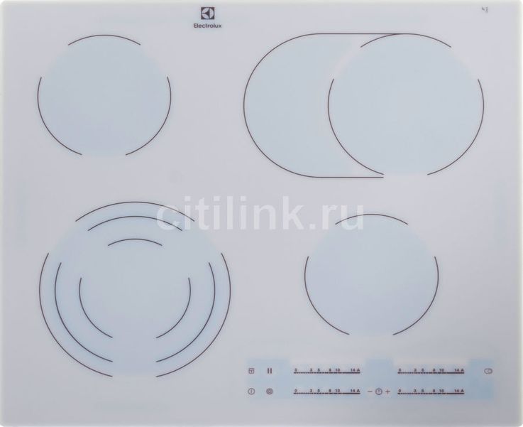 Электрическая варочная поверхность Electrolux EHF96547SW, конфорок: 4 шт.,  стеклокерамика,  независимая, белый