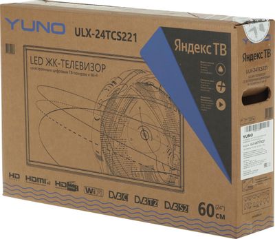 24" Телевизор YUNO ULX-24TCS221, HD, черный, СМАРТ ТВ, YaOS – купить в ...