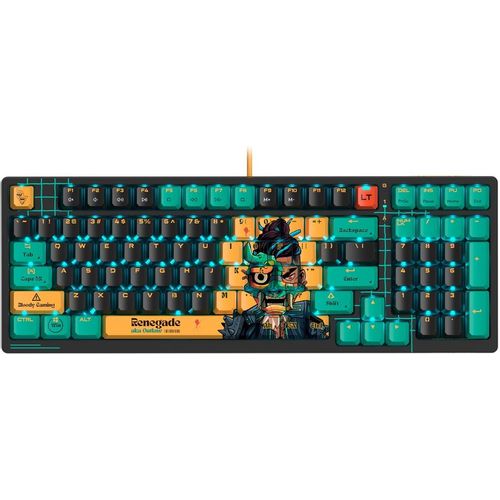 Клавиатура A4TECH Bloody AT98 Renegade, проводная, USB, оптомеханическая, черный/зеленый