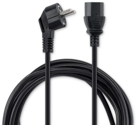 Кабель питания Buro BU-PCAB-5M-16A,  IEC C13 (прямой) -  Евровилка (угловой),  5м