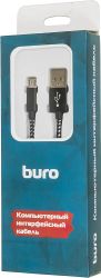 Кабель Buro Braided, micro USB (m) - USB (m), 1м, черный