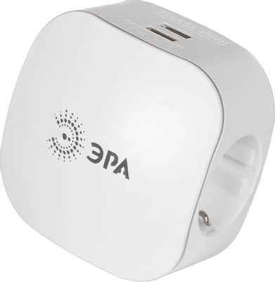 Сетевой разветвитель Эра SP-3e-USB-2A, белый [б0015243]