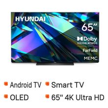 Изображение товара 65" Телевизор Hyundai H-LED65OBU7700 OLED, 4K Ultra HD, СМАРТ ТВ, Android TV, черный