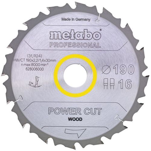 Отрезной диск METABO POWER CUT WOOD — PROFESSIONAL, по дереву, 165мм, 1.4мм, 20мм, 1шт [628292000] METABO