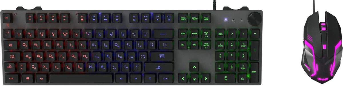 Комплект (клавиатура+мышь) Oklick 500GMK, черный