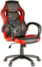 Изображение товара Игровое кресло HELMI Boost на колесиках ткань и экокожа черно-красное