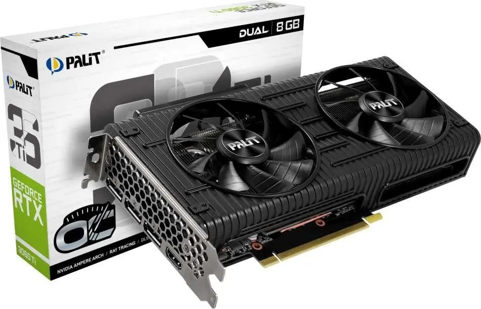 Видеокарта Palit NVIDIA GeForce RTX 3060Ti PA-RTX3060Ti DUAL OC 8G ...