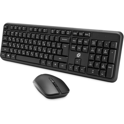 Комплект (клавиатура+мышь) Oklick S277W, USB, беспроводной, с гравировкой, черный [2066172]