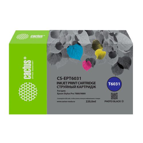 Картридж Cactus CS-EPT6031, T6031, фото черный / CS-EPT6031