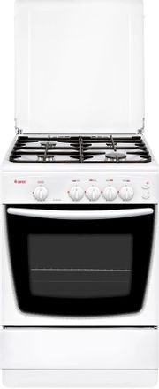 Газовая плита GEFEST CG 60MC6 K73, газовая духовка, металлическая крышка, чугун, белый