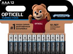 Изображение товара Батарейки OPTICELL Turbo MAX LR03 12 шт - надежные щелочные аккумуляторы форм-фактора AAA