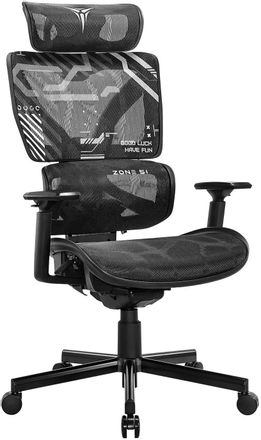 Кресло игровое ZONE 51 Freelancer K5, сетка, до 150кг, регулируемые 3D подлокотники, черный/серый