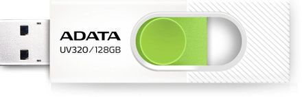Флешка USB A-Data UV320 128ГБ, USB3.2, белый и зеленый [auv320-128g-rwhgn]