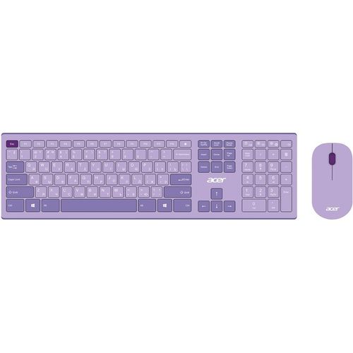 Комплект (клавиатура+мышь) Acer OCC205, USB, беспроводной, фиолетовый [zl.accee.00d]