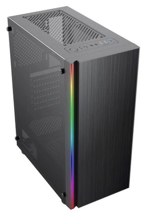 Корпус ATX Formula CL-3302B RGB, Midi-Tower, без БП,  черный