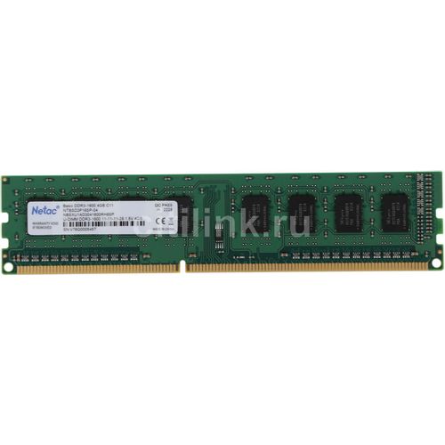 Оперативная память NETAC Basic NTBSD3P16SP-04 DDR3 - 1x 4ГБ 1600МГц, DIMM, Ret