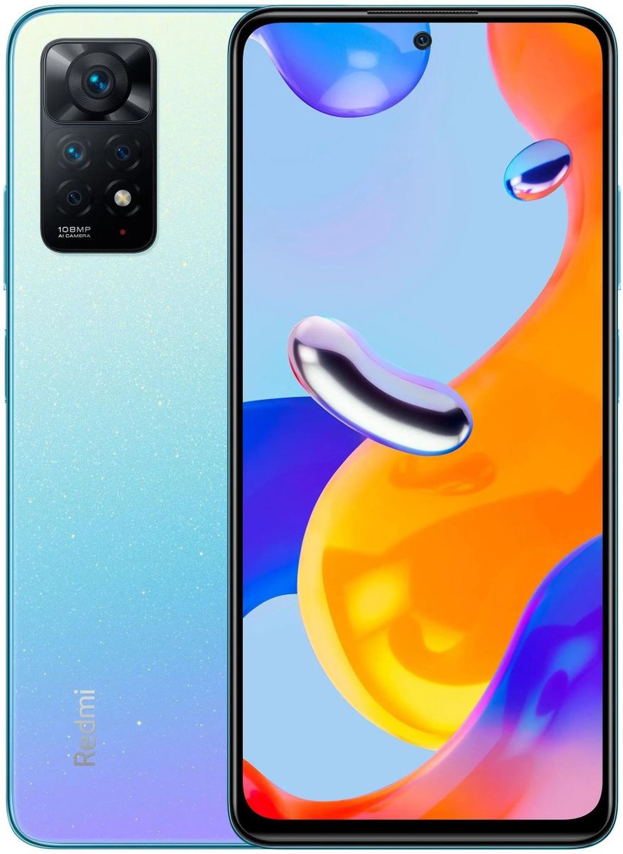 Характеристики Смартфон Xiaomi Redmi Note 11 Pro 8/128Gb, голубой (1729625)  смотреть в СИТИЛИНК