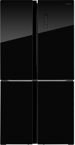 Холодильник трехкамерный HIBERG RFQ-500DX NFGB inverter No Frost, Side by Side, инверторный черное стекло