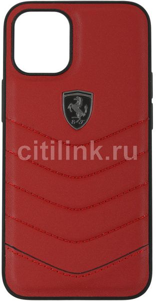 Чехол (клип-кейс)  Ferrari, для Apple iPhone 12 mini, противоударный, красный [fehquhcp12sre]