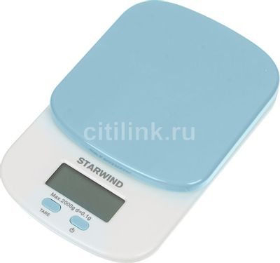 Обзор товара весы кухонные StarWind SSK2156, голубой (363711) в ...