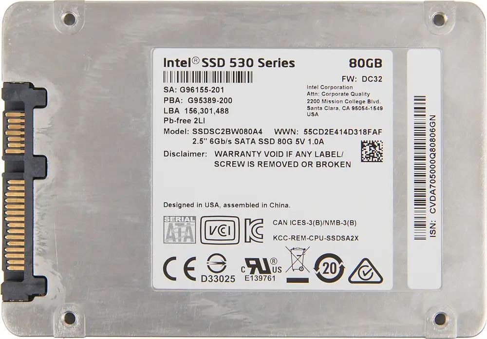 Intel best sale ssd 80gb