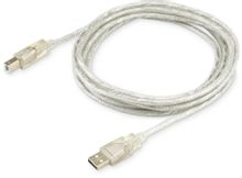 Изображение товара Кабель USB 2.0 BURO USB A(m) - USB B(m) 3м прозрачный