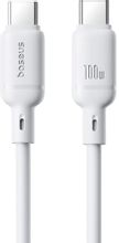 Изображение товара Кабель BASEUS P10377704213-00, USB Type-C (m) - USB Type-C (m), 1м, 5A, белый Изображение товара Кабель BASEUS P10377704213-00, USB Type-C (m) - USB Type-C (m), 1м, 5A, белый