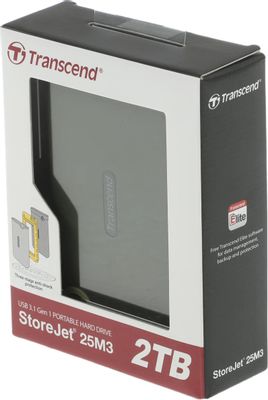 2ТБ Внешний диск HDD Transcend StoreJet 25M3 TS2TSJ25M3G, USB 3.0