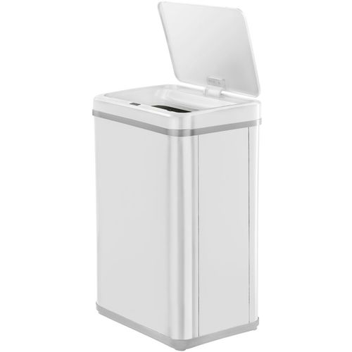 Ведро для мусора TESLER STB-40F, 40л, пластик, прямоугольная, сенсорная крышка, белый