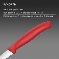 Нож кухонный Victorinox Swiss Classic 6.7301.C1, разделочный, для чистки овощей и фруктов, 60мм, заточка прямая, стальной, красный