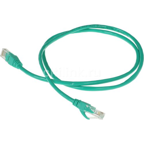 Патч-корд EXEGATE UTP-RJ45-RJ45-5e-1M-GN UTP, кат.5E, 1м, 4 пары, алюминий омедненный, многожильный, зеленый