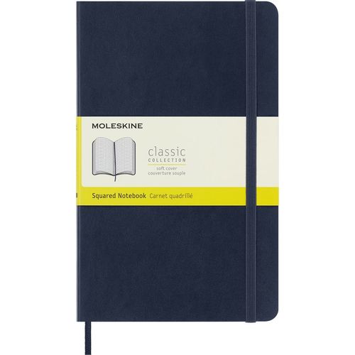Блокнот Moleskine Classic Soft, 192стр, в клеточку, мягкая обложка, синий сапфир [qp617b20]