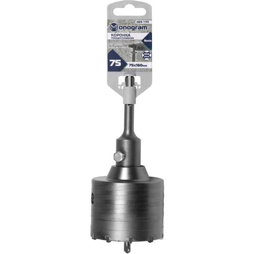 Коронка MONOGRAM 089-199, по бетону/кирпичу/камню, 75мм, SDS-PLUS, 1шт