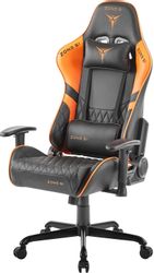 Кресло игровое ZONE 51 Clubpoint, экокожа, до 150кг, черный/оранжевый