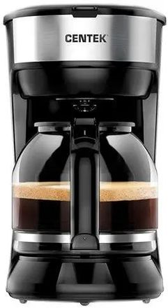 Кофеварка CENTEK CT-1147, капельная, черный /нержавеющая сталь