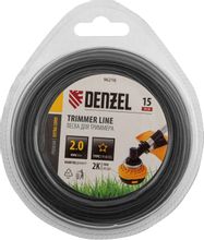 Изображение товара Леска для садовых триммеров DENZEL 96216 2мм 15м надежный расходник для дачи