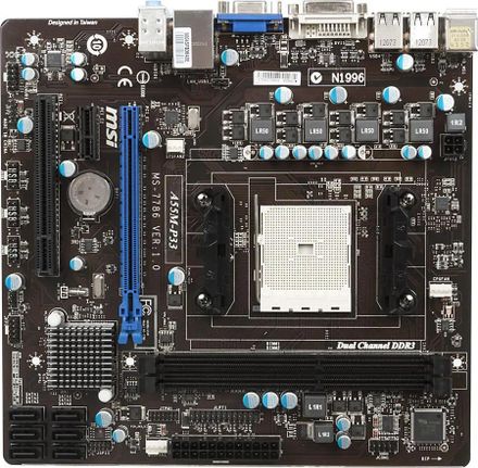Материнская плата MSI A55M-P33, Socket FM1, AMD A55 FCH, mATX, Ret