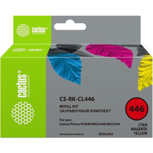 Заправочный набор Cactus CS-RK-CL446, для Canon, 30мл, многоцветный