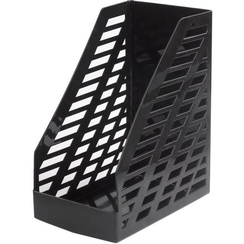 Лоток вертикальный BRAUBERG MAXI-plus, для бумаг, 250x160x300, пластик, черный [237005]