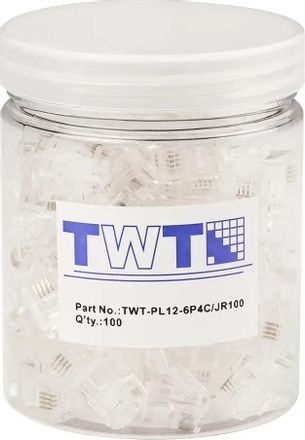 Коннектор LanMaster TWT-PL12-6P4C/JR100 UTP кат.3 RJ12 прозрачный (упак.: 100шт)