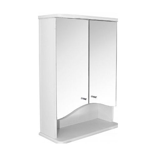 Шкаф MIXLINE Мадлен 52 без подсветки, с зеркалом, подвесной, 520х700х220 мм, белый [529467] MIXLINE